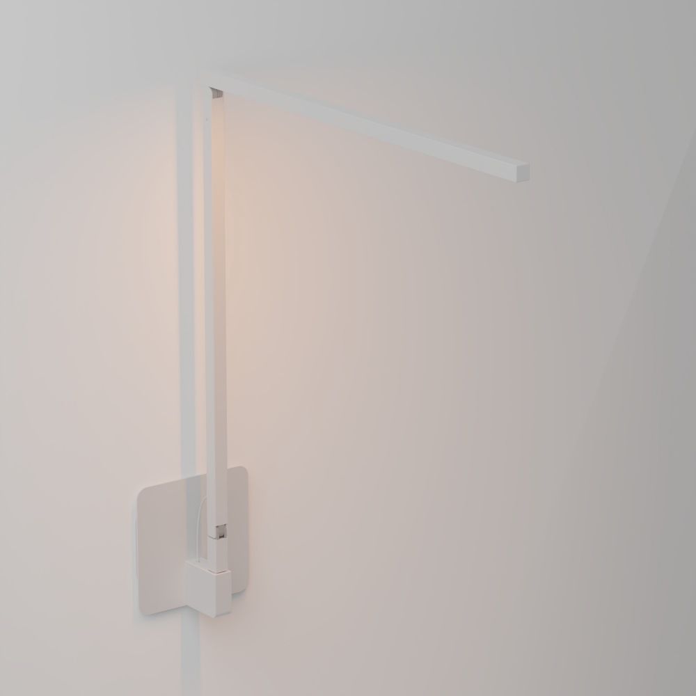 Koncept Lighting ZBD1000-W-MWT-HWS Z-Bar Solo LED Desk Lamp Gen 4 with hardwire wall mount (Warm Light; Matte White)